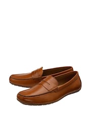 Lotus Brown Leather Loafers - Image 2 of 4
