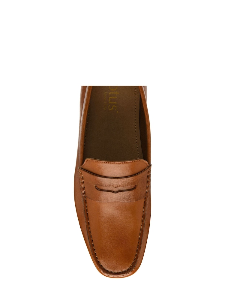 Lotus Brown Leather Loafers - Image 4 of 4
