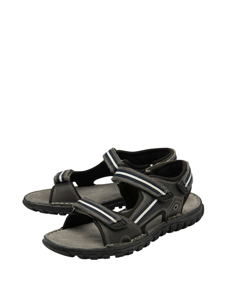 Lotus Grey Leather Open-Toe Sandals - Image 2 of 4