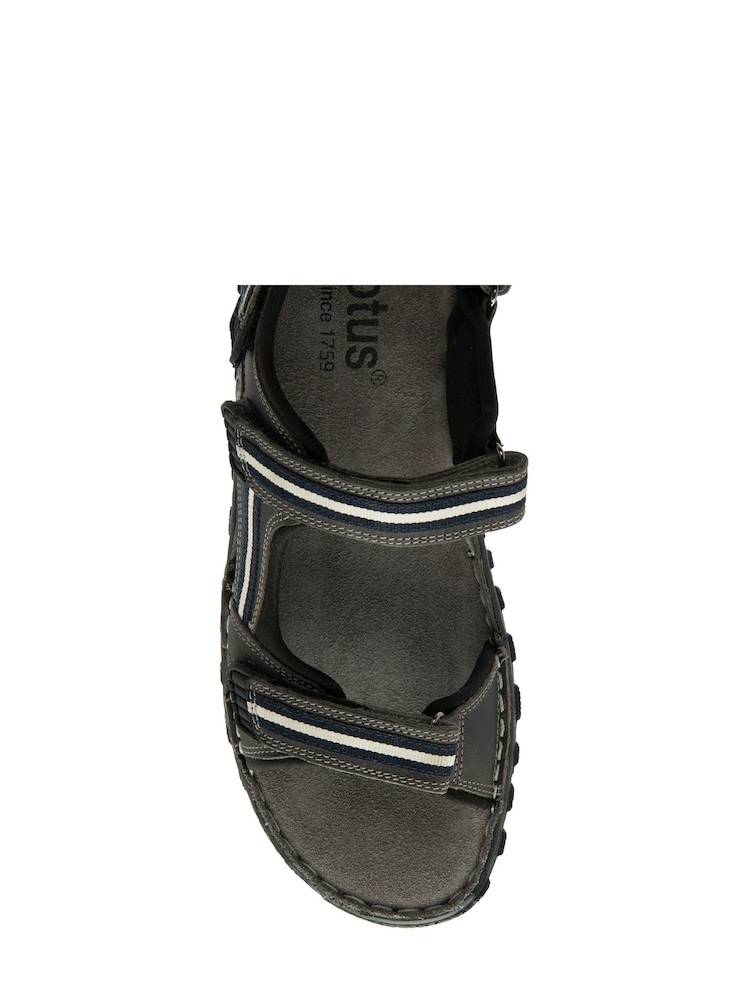 Lotus Grey Leather Open-Toe Sandals - Image 4 of 4