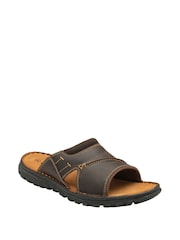 Lotus Brown Dark Open-Toe Mule Sandals - Image 1 of 4