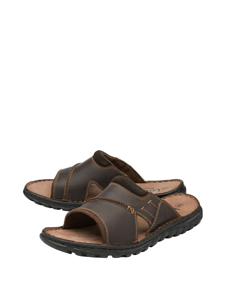 Lotus Brown Dark Open-Toe Mule Sandals - Image 2 of 4