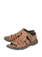 Lotus Light Brown Leather Open-Toe Sandals - Image 2 of 4