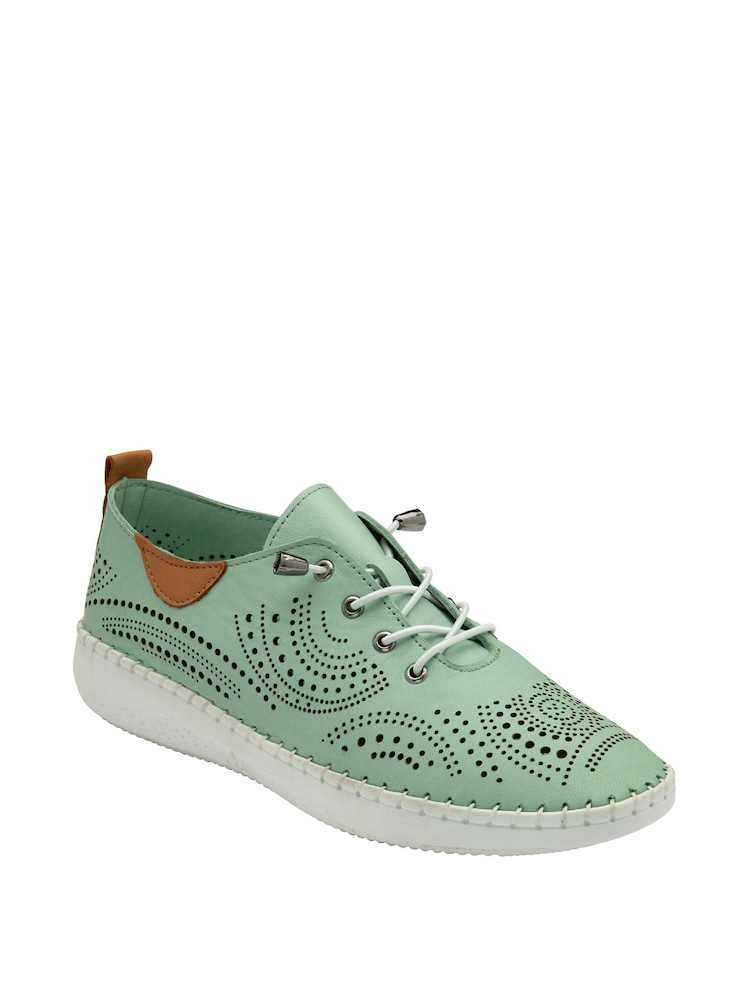 Lotus Green Leather Casual Shoes - Image 1 of 4 Lotus Green Leather Casual Shoes - Image 1 of 4