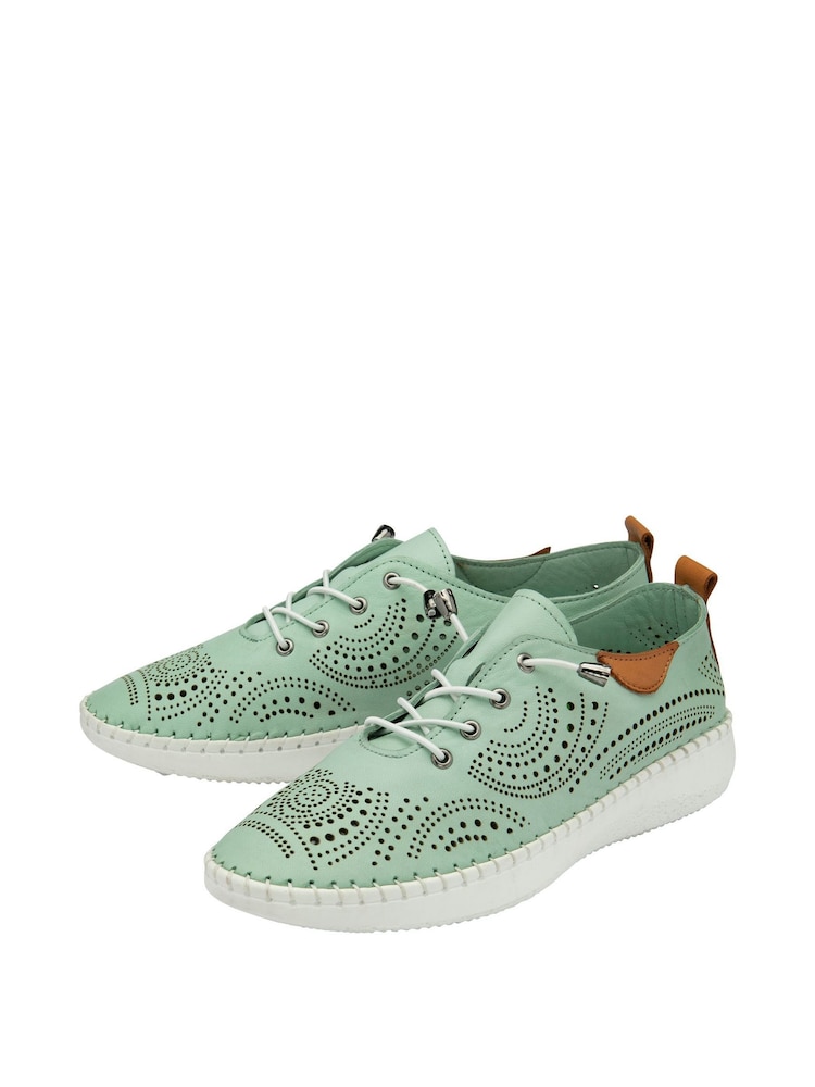 Lotus Green Leather Casual Shoes - Image 2 of 4 Lotus Green Leather Casual Shoes - Image 2 of 4