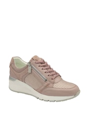 Lotus Pink Zip-Up Wedge Trainers - Image 1 of 4