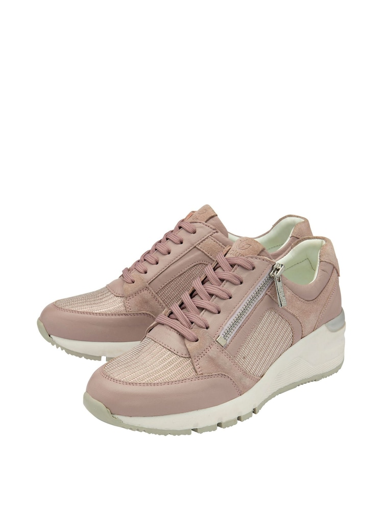 Lotus Pink Zip-Up Wedge Trainers - Image 2 of 4 Lotus Pink Zip-Up Wedge Trainers - Image 2 of 4