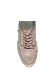 Lotus Pink Zip-Up Wedge Trainers - Image 4 of 4