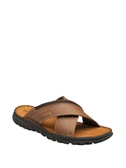 Lotus Tan Brown Leather Mule Sandals - Image 1 of 4