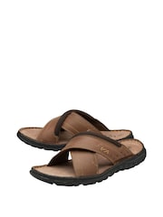 Lotus Tan Brown Leather Mule Sandals - Image 2 of 4