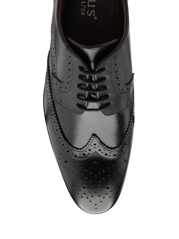 Lotus Jet Black Leather Lace-Up Brogues - Image 4 of 4 Lotus Jet Black Leather Lace-Up Brogues - Image 4 of 4