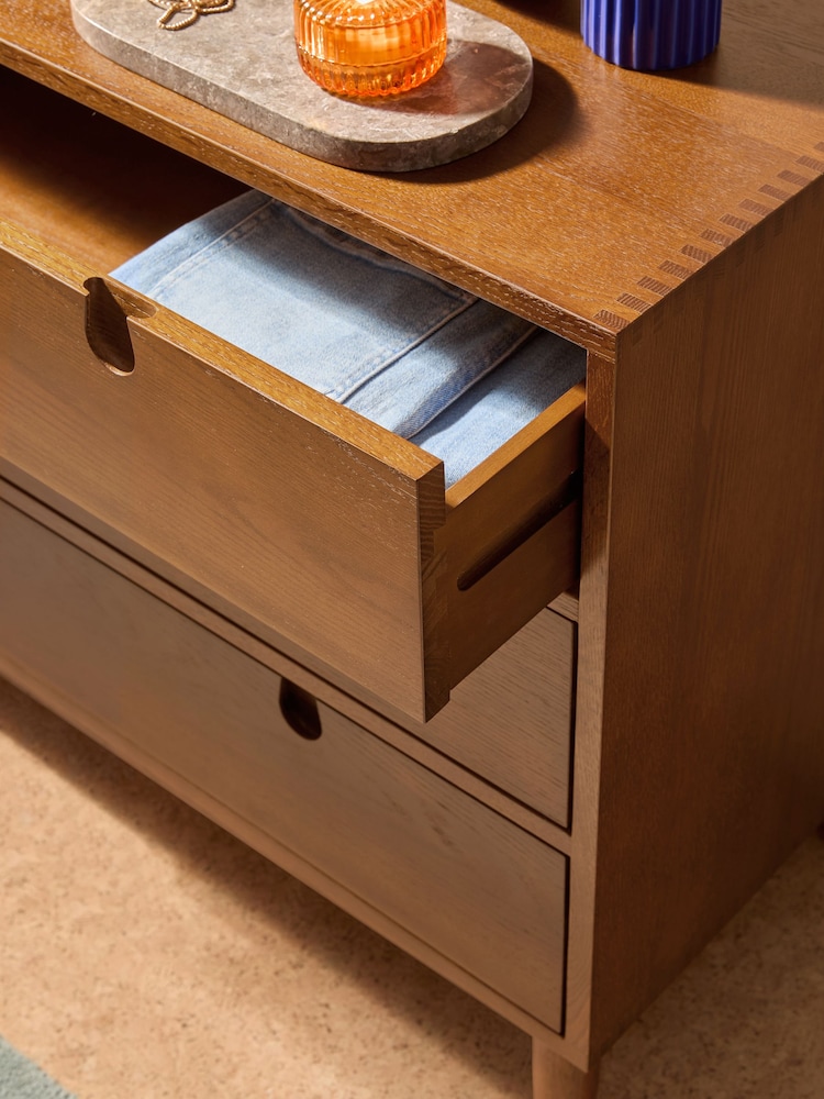 MADE.COM Dark Stain Oak Penn 3 Drawer Chest of Drawers - Image 2 of 5