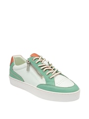 Lotus Green Leather Zip-Up Trainers - Image 1 of 4