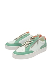 Lotus Green Leather Zip-Up Trainers - Image 2 of 4