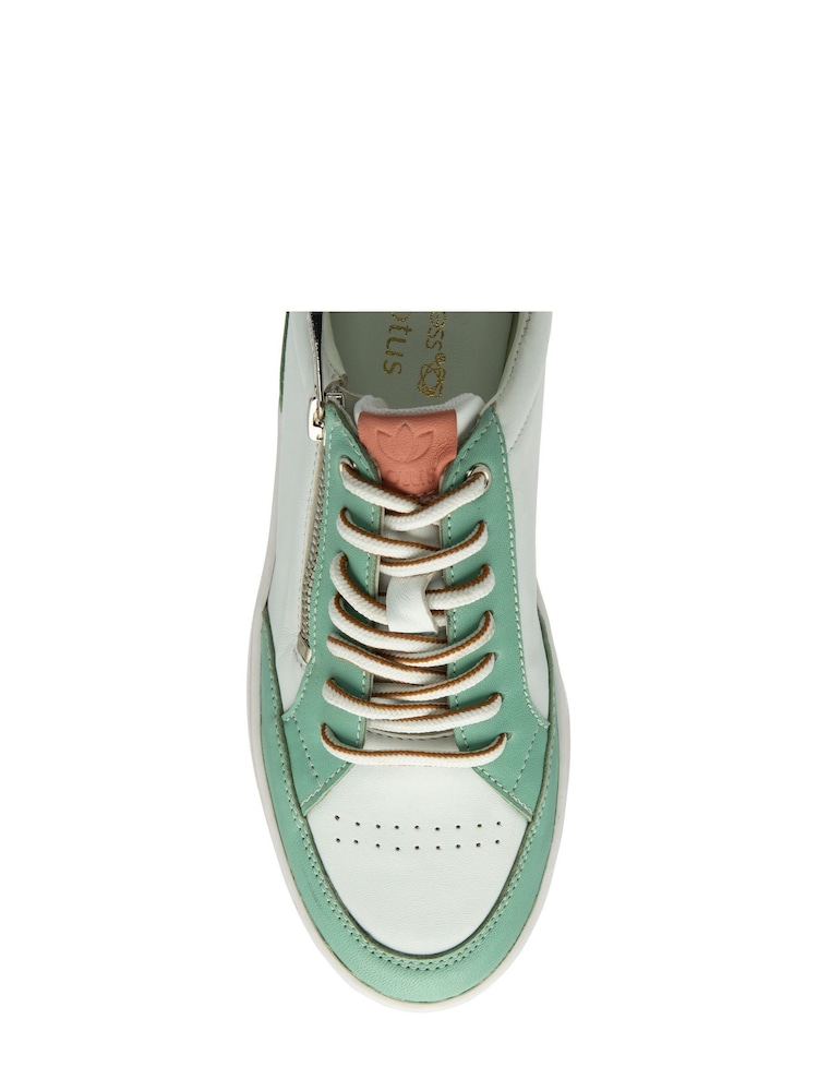 Lotus Green Leather Zip-Up Trainers - Image 4 of 4