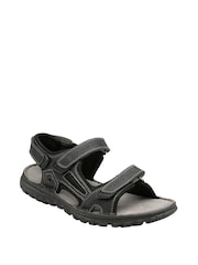 Negro - Sandalias de cuero con puntera abierta de Lotus - Imagen 1 de 4