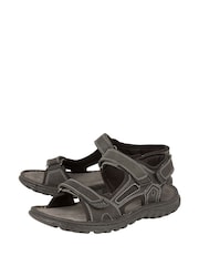 Negro - Sandalias de cuero con puntera abierta de Lotus - Imagen 2 de 4