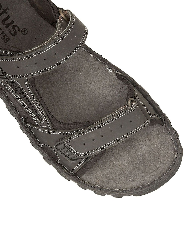 Negro - Sandalias de cuero con puntera abierta de Lotus - Imagen 4 de 4