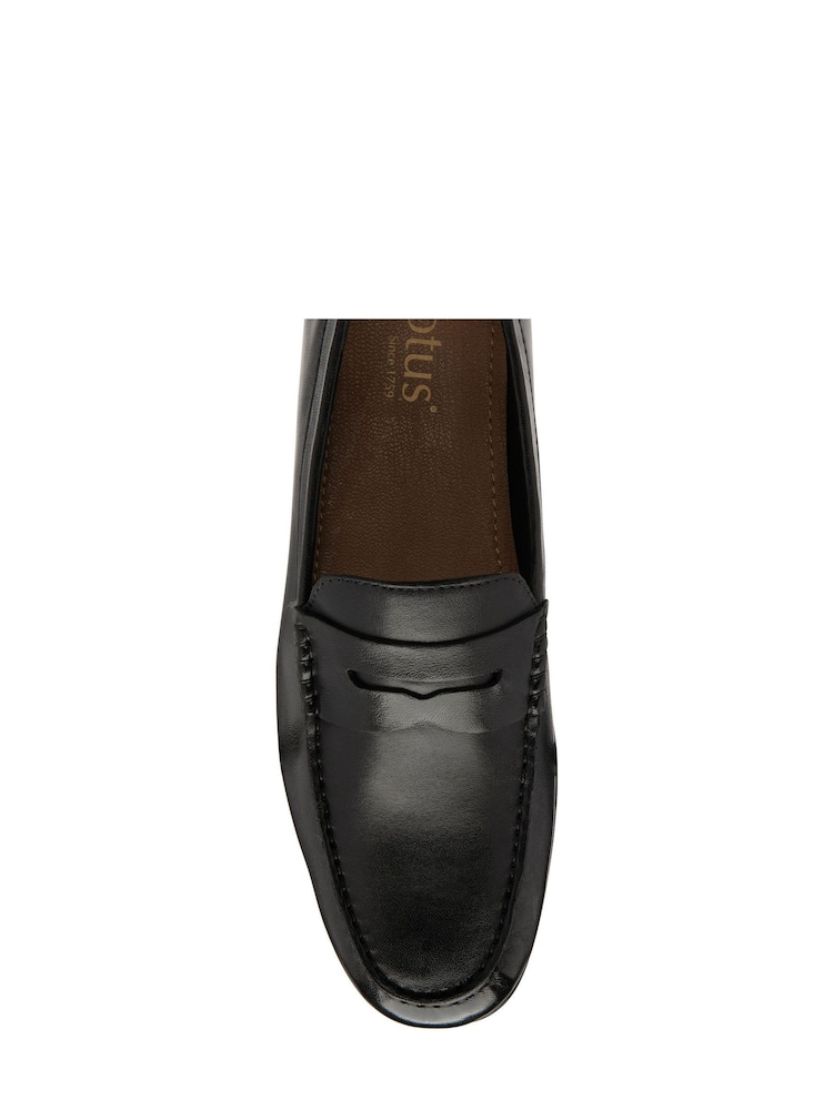 Lotus Black Leather Loafers - Image 4 of 4