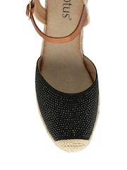 Lotus Black Espadrille Wedge Sandals - Image 4 of 4