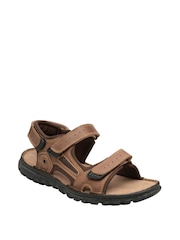 Brown Marrown - Sandalias de cuero con puntera abierta de Lotus - Imagen 1 de 4