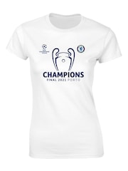 Fanatics Womens 100% Cotton Chelsea UCL 2021 Champions Graphic White T-Shirt - Image 1 of 1