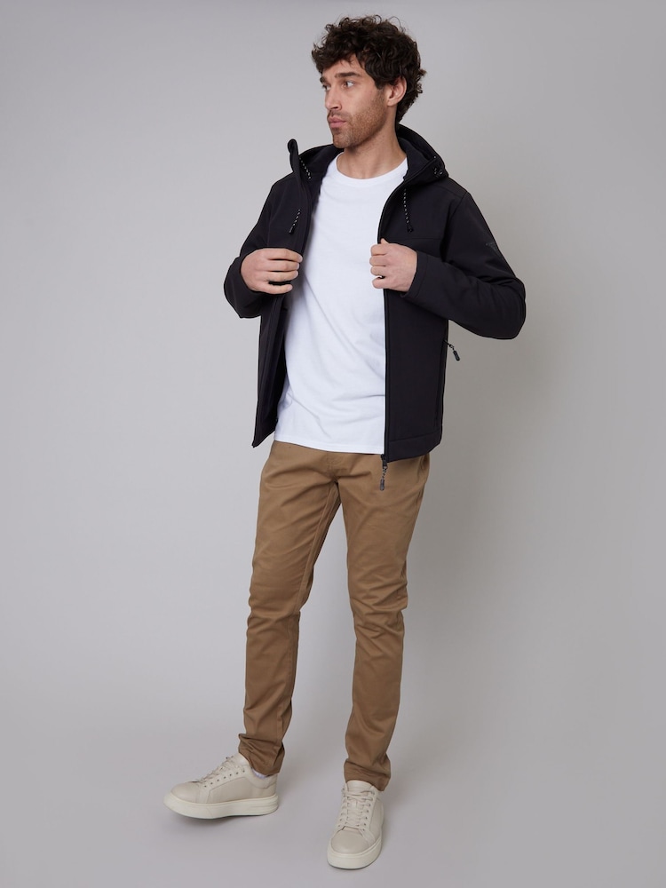 Threadbare Black Showerproof Fleece Lined Hooded Jacket - Image 3 of 5