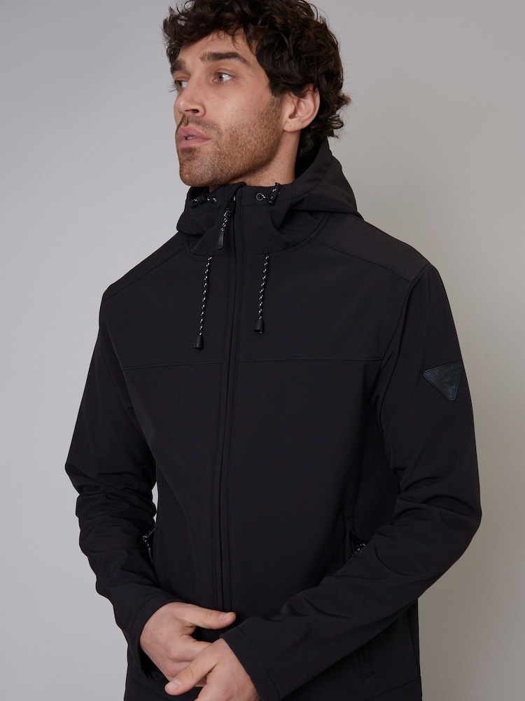 Threadbare Black Showerproof Fleece Lined Hooded Jacket - Image 4 of 5
