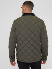 Threadbare Khaki Showerproof Quilted Jacket With Microfleece Lining - Image 2 of 4
