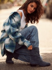 Blue Check Long Sleeve Shacket - Image 4 of 8