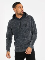 Threadbare Grey Cotton Blend Acid Wash Hoodie - Image 1 of 4