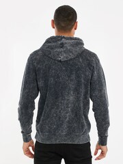 Threadbare Grey Cotton Blend Acid Wash Hoodie - Image 2 of 4