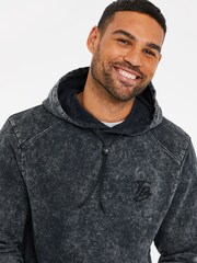 Threadbare Grey Cotton Blend Acid Wash Hoodie - Image 4 of 4