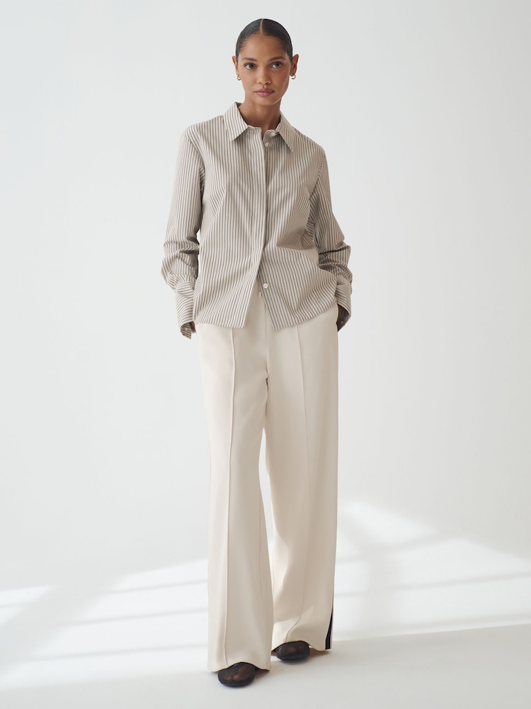 Stone Stripe Fitted Collared Long Sleeve Shirt - Image 2 of 7
