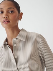 Stone Stripe Fitted Collared Long Sleeve Shirt - Image 5 of 7