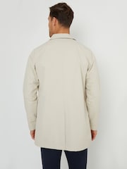 Threadbare Stone Showerproof Longline Tailored Trench Jacket - Image 2 of 4