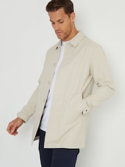 Threadbare Stone Showerproof Longline Tailored Trench Jacket - Image 3 of 4