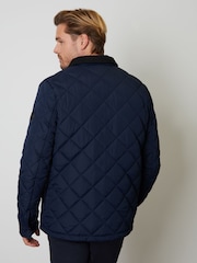 Threadbare Navy Showerproof Quilted Jacket With Microfleece Lining - Image 2 of 5