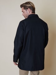 Threadbare Black Showerproof Longline Collared Jacket - Image 2 of 4