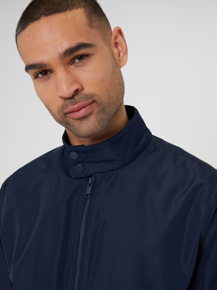 Threadbare Navy Showerproof Harrington Style Jacket - Image 5 of 5