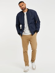 Threadbare Navy Lightweight Bomber Jacket - Image 3 of 5