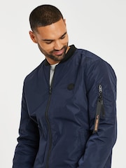Threadbare Navy Lightweight Bomber Jacket - Image 4 of 5