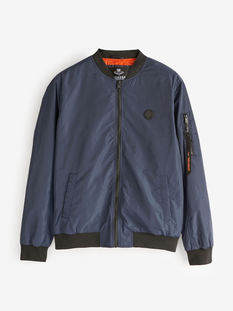 Threadbare Navy Lightweight Bomber Jacket - Image 5 of 5