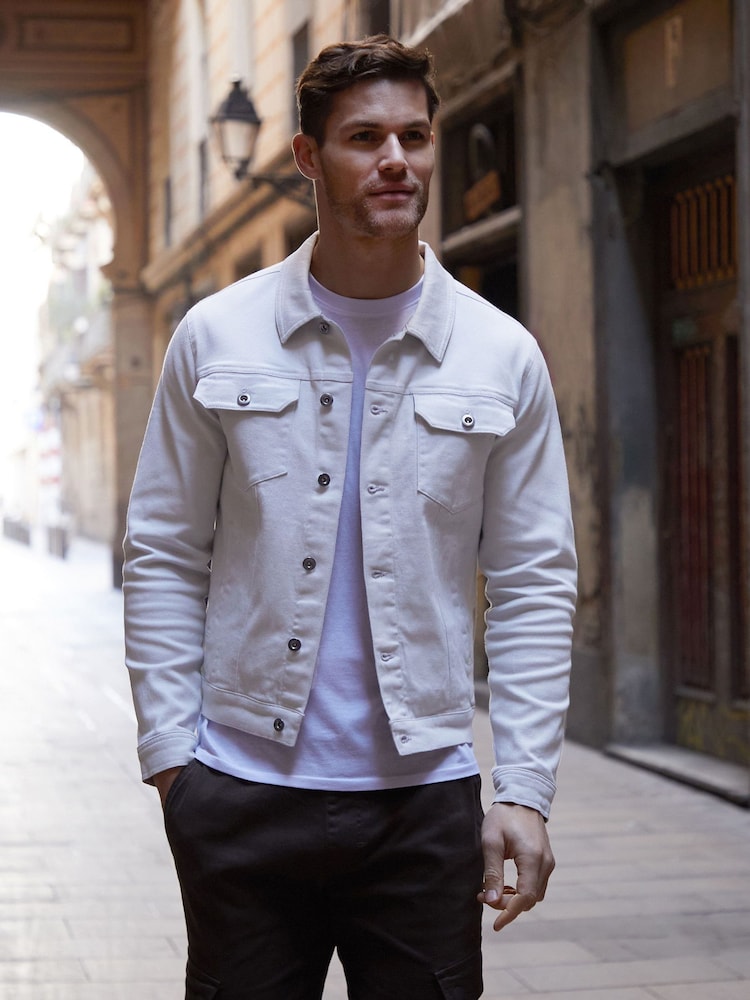 Threadbare Ecru Classic Denim Jacket - Image 1 of 4