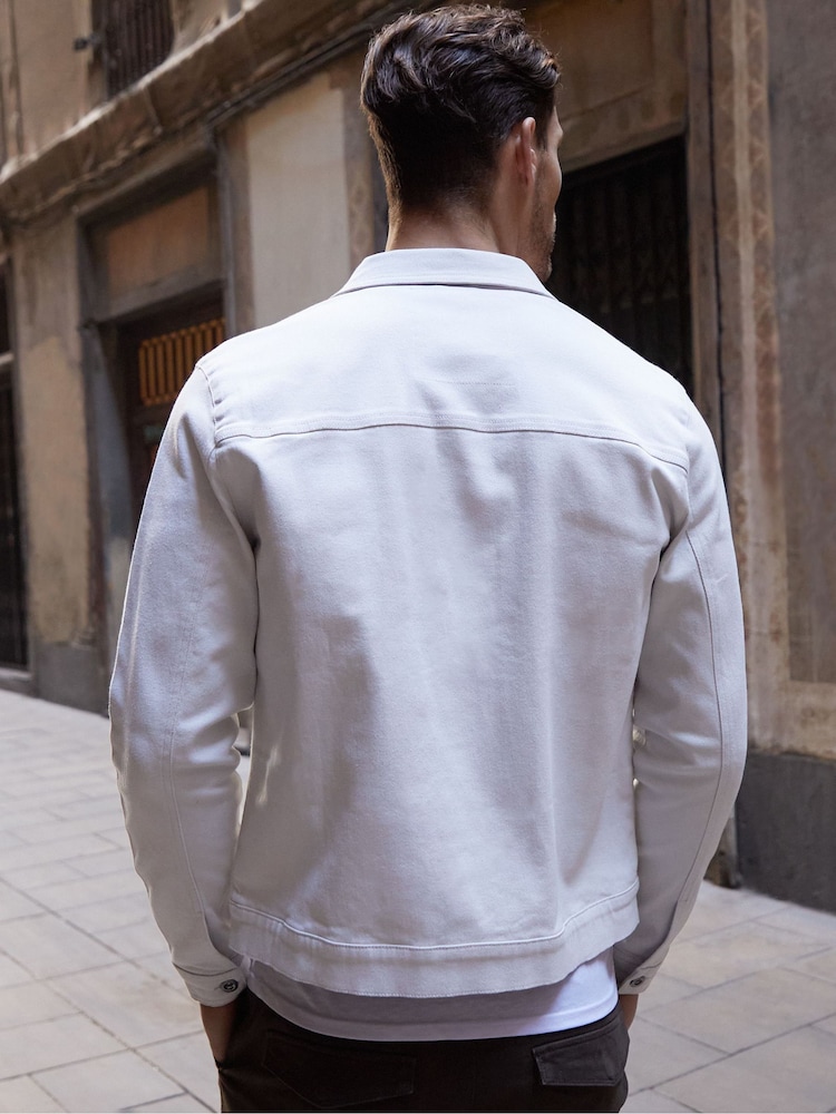 Threadbare Ecru Classic Denim Jacket - Image 2 of 4