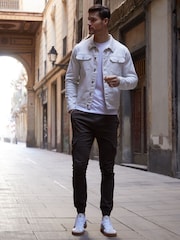 Threadbare Ecru Classic Denim Jacket - Image 3 of 4