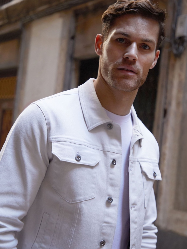 Threadbare Ecru Classic Denim Jacket - Image 4 of 4