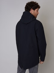 Threadbare Black Longline Hooded Utility Detail Field 100% Cotton Jacket - Image 2 of 4