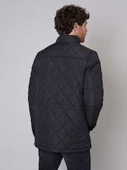 Threadbare Black Showerproof Waterproof Diamond Quilted Jacket - Image 2 of 4
