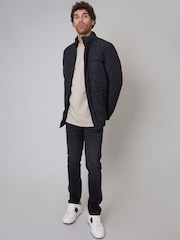 Threadbare Black Showerproof Waterproof Diamond Quilted Jacket - Image 3 of 4